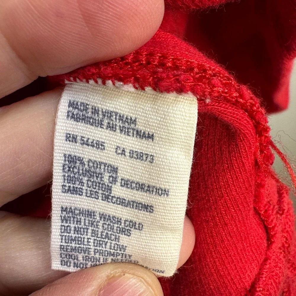 American Eagle Outfitters Athletic Fit Quarter Button Pullover Mens L Red Preppy